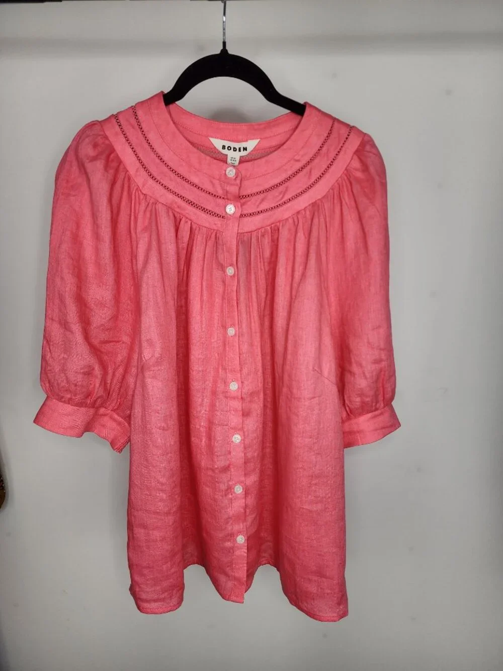 NWT Boden Bea Linen Top Azealia Pink US Size 16-18